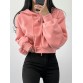 Solid Drawstring Long Sleeve Casual Women Hoodie