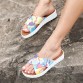 Women Casual Comfy Summer Vacation Colorful Leaf Pattern Outdoor Slippers