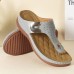 Plus Size Women Casual Comfy Summer Vacation Clip Toe Handmade Stitching Wedges Slippers